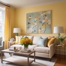 yellow walls living room